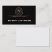 Cartes de visite de cocktails d'or Bartending (Devant / Derrière)