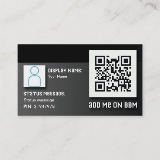 Cartes de visite de code barres de BBM (Devant)
