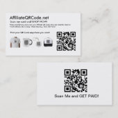 Cartes de visite de code QR affiliés (Devant / Derrière)