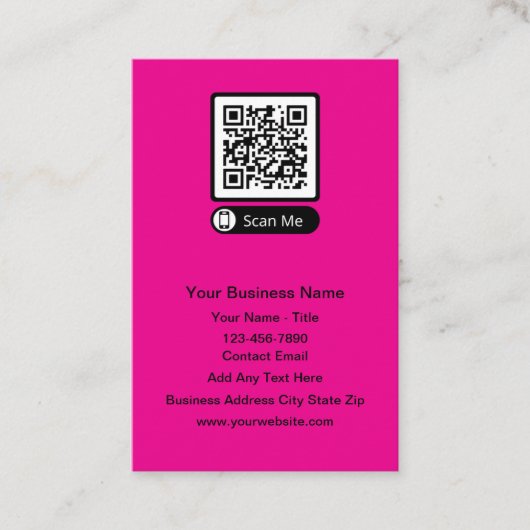 Cartes de visite de code QR du budget (Devant)