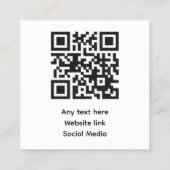 Cartes de visite de code QR du Merci client (Dos)