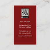 Cartes de visite de code QR vertical du budget (Devant)