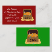 Cartes de visite de coffre au trésor de pirate (Devant / Derrière)