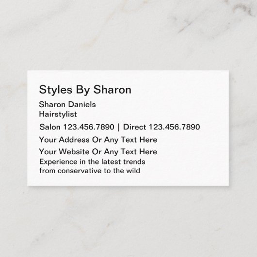 Cartes de visite de coiffeur (Dos)