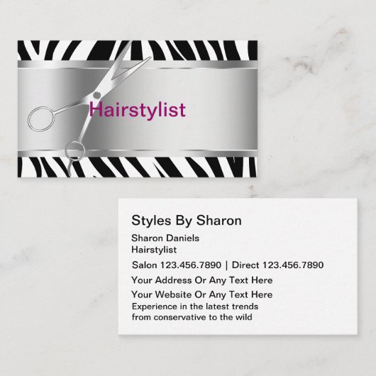 Cartes de visite de coiffeur (Devant / Derrière)