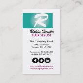 Cartes de visite de coiffeur (Dos)