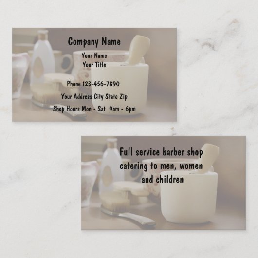 Cartes de visite de coiffeur (Devant / Derrière)