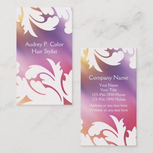 Cartes de visite de coiffeur (Devant / Derrière)