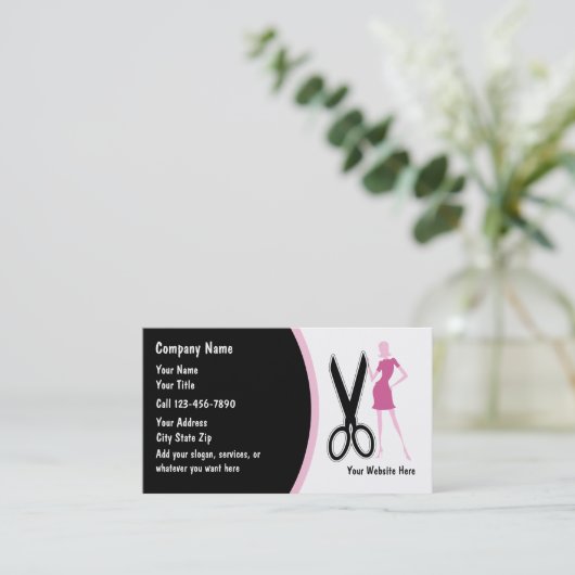 Cartes de visite de coiffeur (Debout devant)