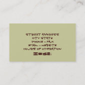 Cartes de visite de coiffeur (Dos)