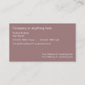 Cartes de visite de coiffeur (Dos)