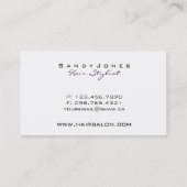 Cartes de visite de coiffeur (Dos)