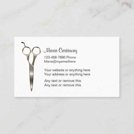 Cartes de visite de coiffeur (Dos)