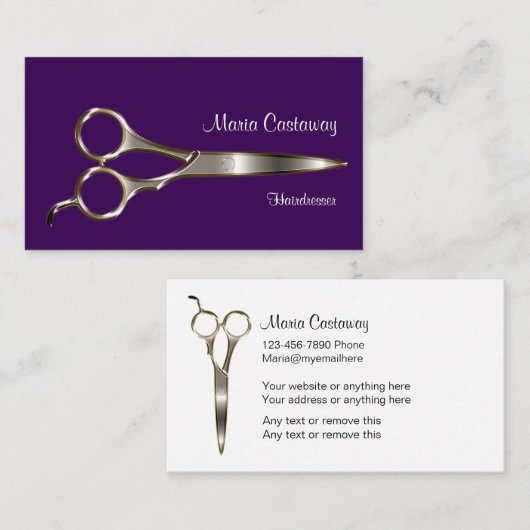 Cartes de visite de coiffeur (Devant / Derrière)