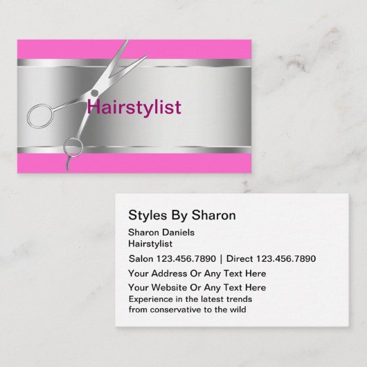 Cartes de visite de coiffeur (Devant / Derrière)