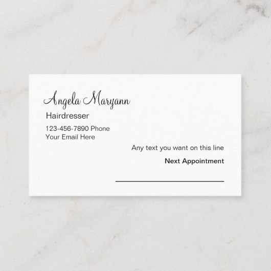 Cartes de visite de coiffeur (Dos)