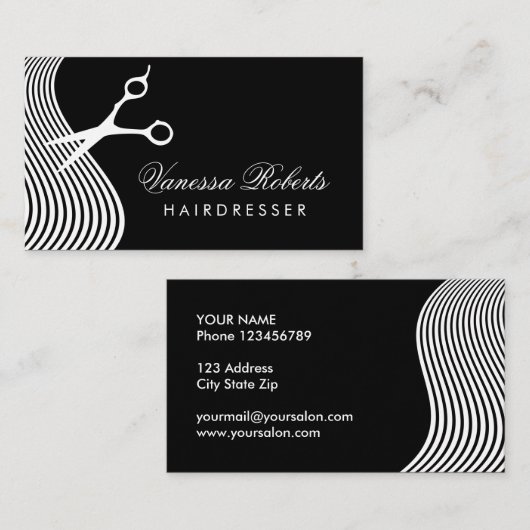 Cartes de visite de coiffeur | modèle professionne (Devant / Derrière)