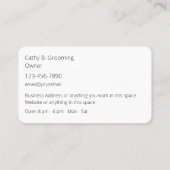 Cartes de visite de coin arrondi pour animaux de c (Dos)