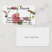 Cartes de visite de colibris et de fleurs (Devant / Derrière)