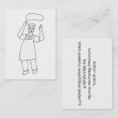 Cartes de visite de coloriage de chef pizza (Devant / Derrière)