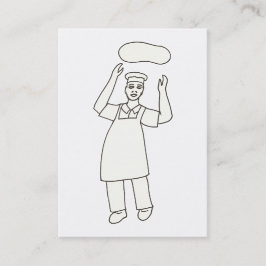 Cartes de visite de coloriage de chef pizza (Devant)
