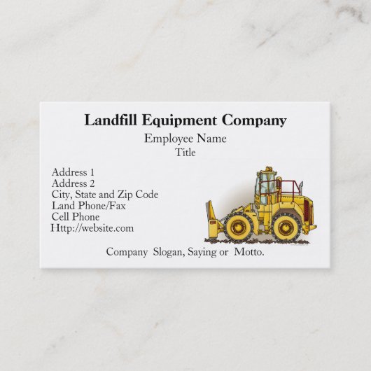 Cartes de visite de compacteur de sol (Devant)