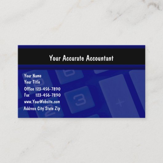 Cartes de visite de comptabilité (Devant)