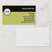 Cartes de visite de comptable (Devant / Derrière)