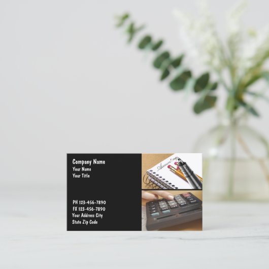 Cartes de visite de comptable (Debout devant)