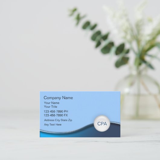 Cartes de visite de comptable (Debout devant)