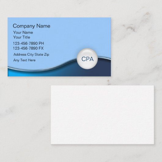 Cartes de visite de comptable (Devant / Derrière)
