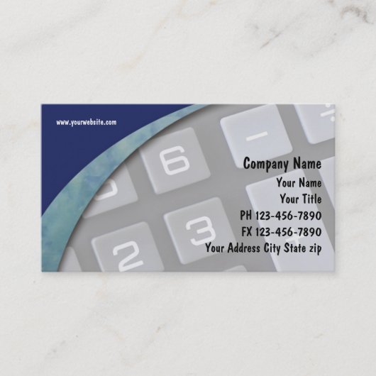 Cartes de visite de comptable (Devant)