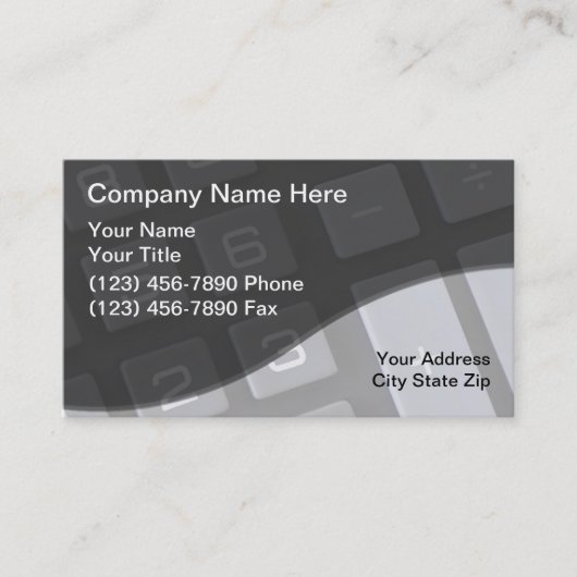 Cartes de visite de comptable (Devant)