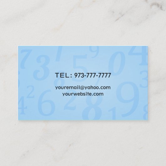 Cartes de visite de comptable (Dos)