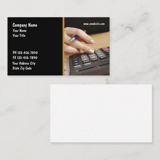 Cartes de visite de comptable (Devant / Derrière)