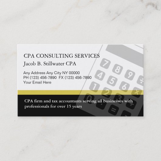 Cartes de visite de comptable (Devant)