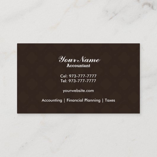 Cartes de visite de comptable (Dos)