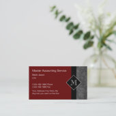 Cartes de visite de comptable de style monogramme (Debout devant)
