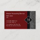 Cartes de visite de comptable de style monogramme (Devant)