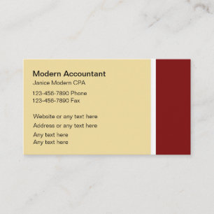 Cartes de visite de comptable moderne