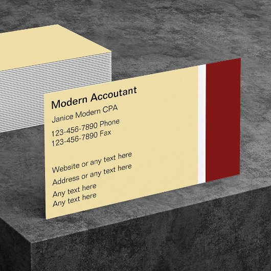Cartes de visite de comptable modernes