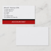 Cartes de visite de comptable simple (Devant / Derrière)