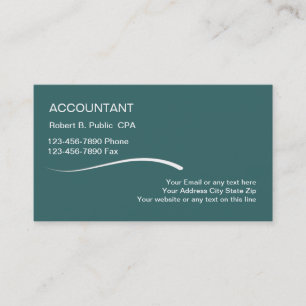 Cartes de visite de comptable simple