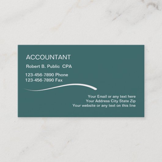 Cartes de visite de comptable simple (Devant)