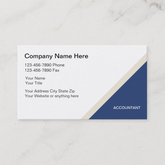 Cartes de visite de comptable simple (Devant)