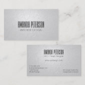 Cartes de visite de concepteur de cuir blanc de (Devant / Derrière)