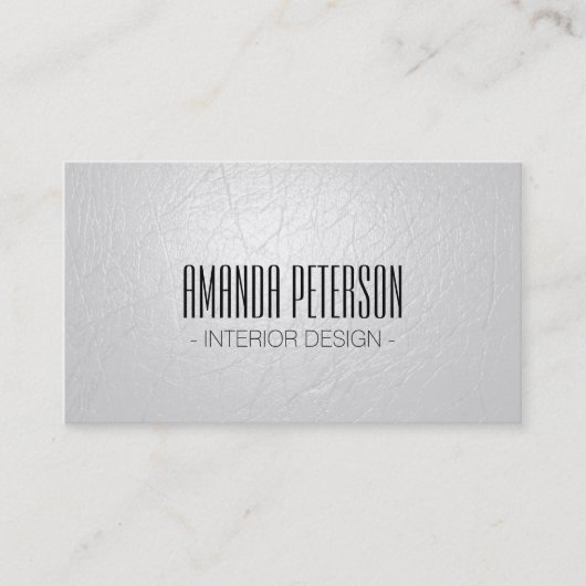 Cartes de visite de concepteur de cuir blanc de (Devant)