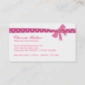Cartes de visite de concepteur de gâteau de (Dos)