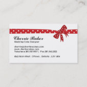 Cartes de visite de concepteur de gâteau de (Dos)