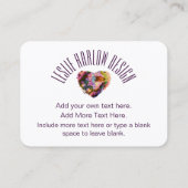 Cartes de visite de conception cardiaque personnal (Dos)